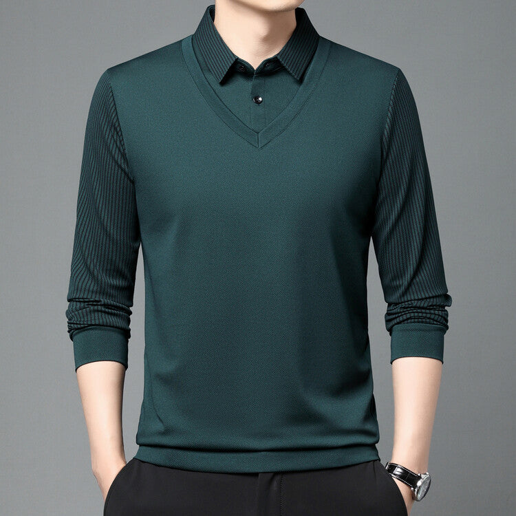 City Striped Layered Shirt Top