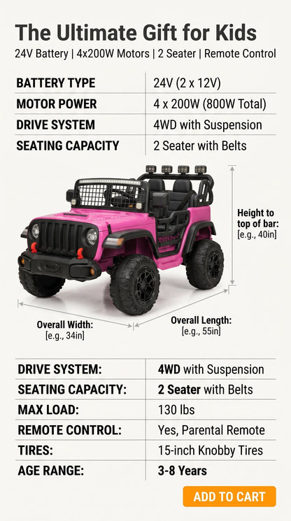 ULTIMATE 24V 4WD KIDS RIDE-ON TRUCK